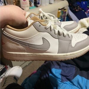 Nike Cream and Gray Low-Top Sneakers
